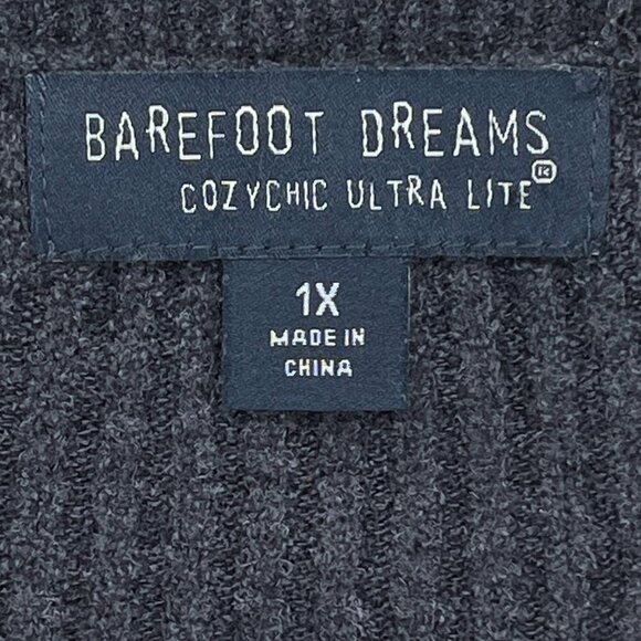 BAREFOOT DREAMS Sweater Womens Plus Size !X V-Neck CozyChic Ultra Lite Pullover - Picture 3 of 6